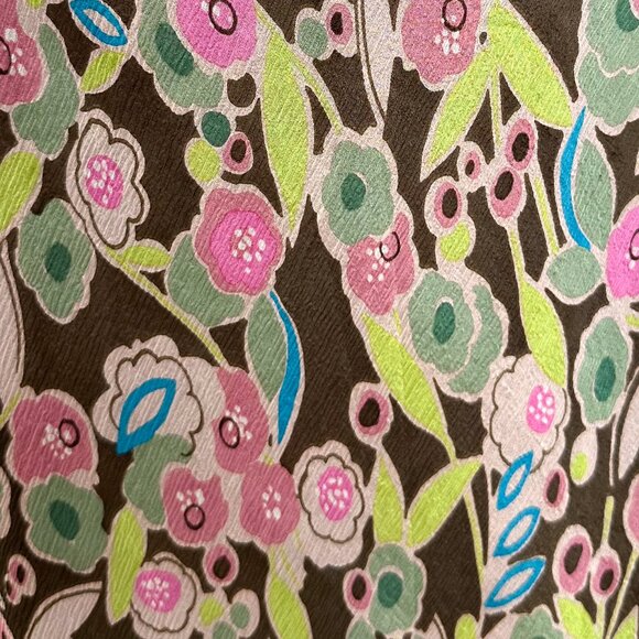 Garnet Hill Vintage Sleeveless Silk Abstract Floral Print Midi Dress Womens Sz 4 - Picture 3 of 14